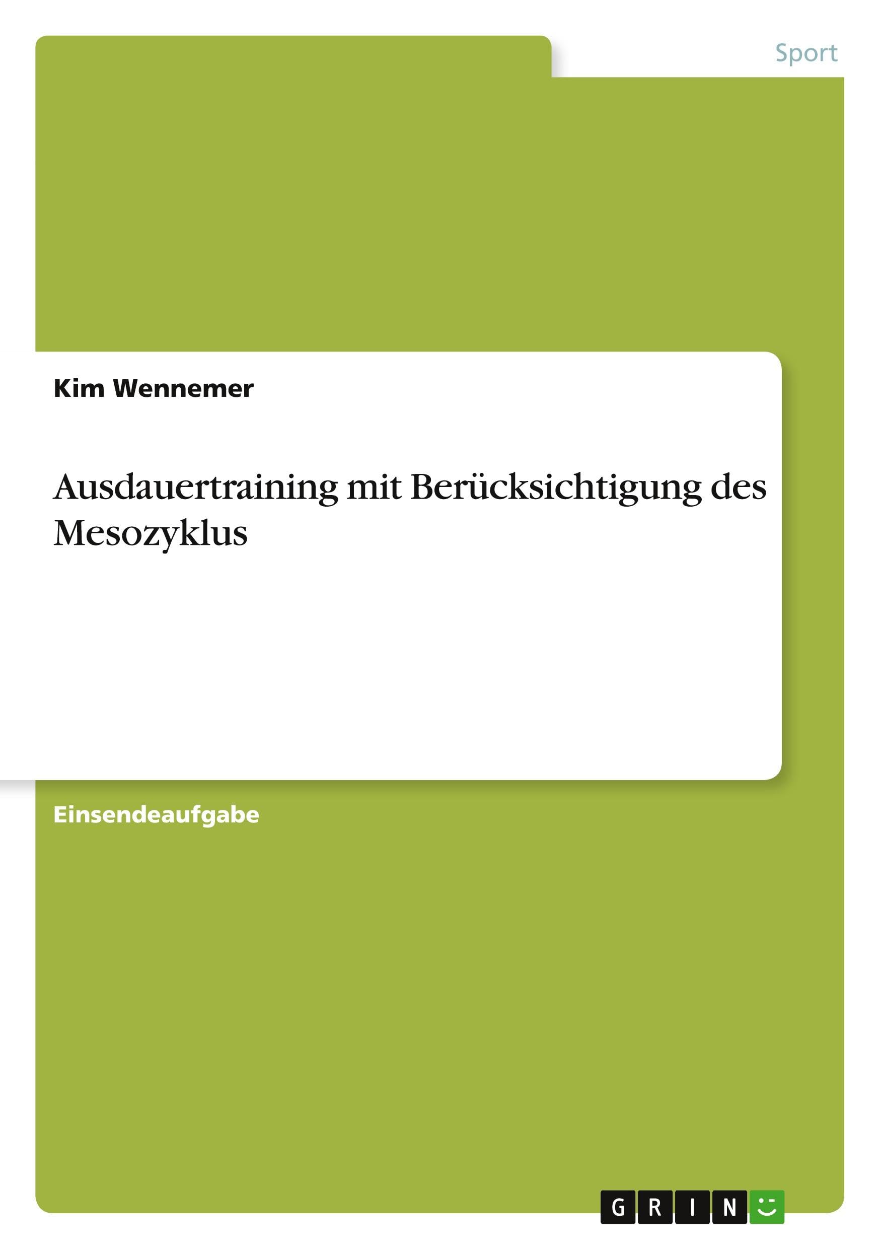 Ausdauertraining mit Berücksichtigung des Mesozyklus