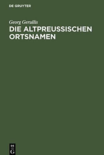 Die altpreußischen Ortsnamen