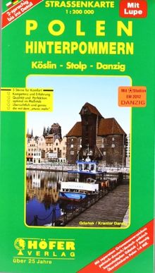 Höfer Straßenkarten, Polen, Hinterpommern: Köslin, Stolp, Danzig. Mit separatem Ortsnamenverzeichnis. Innenstadtplan Danzig. 2-sprachig