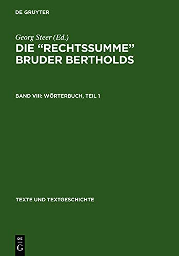 Wörterbuch (Texte und Textgeschichte, 18, Band 18)
