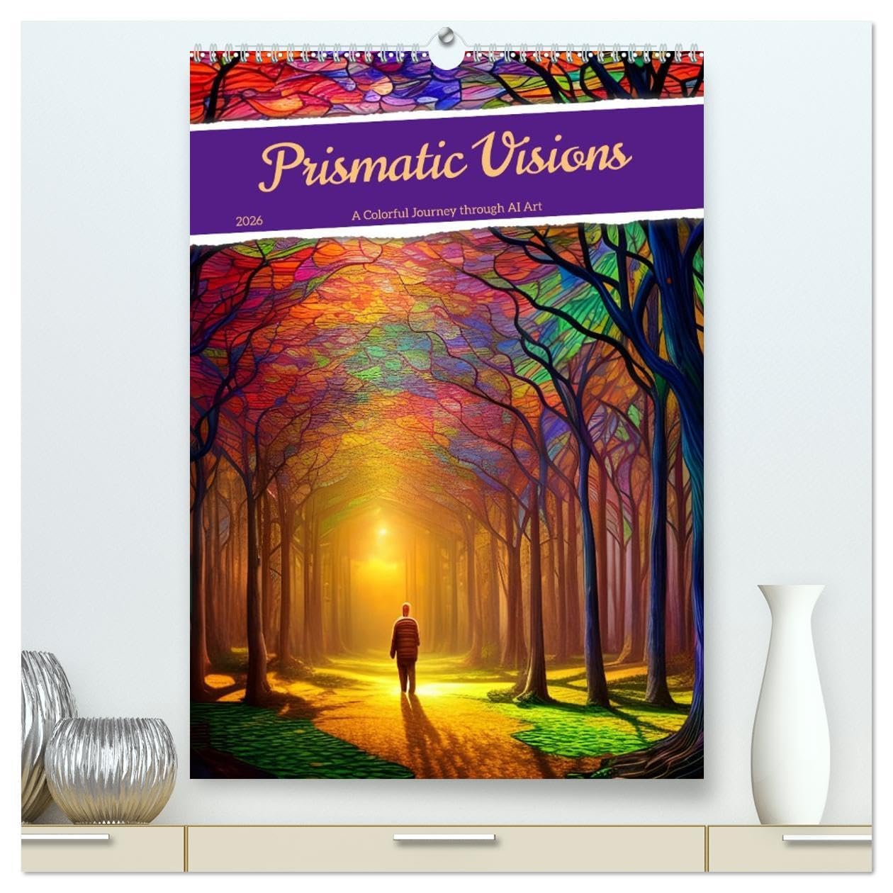Prismatic Visions (High Quality Premium Wall Calendar 2026 DIN A2 portrait),CALVENDO 12 Month Wall Calendar: A Colorful Journey through AI Art