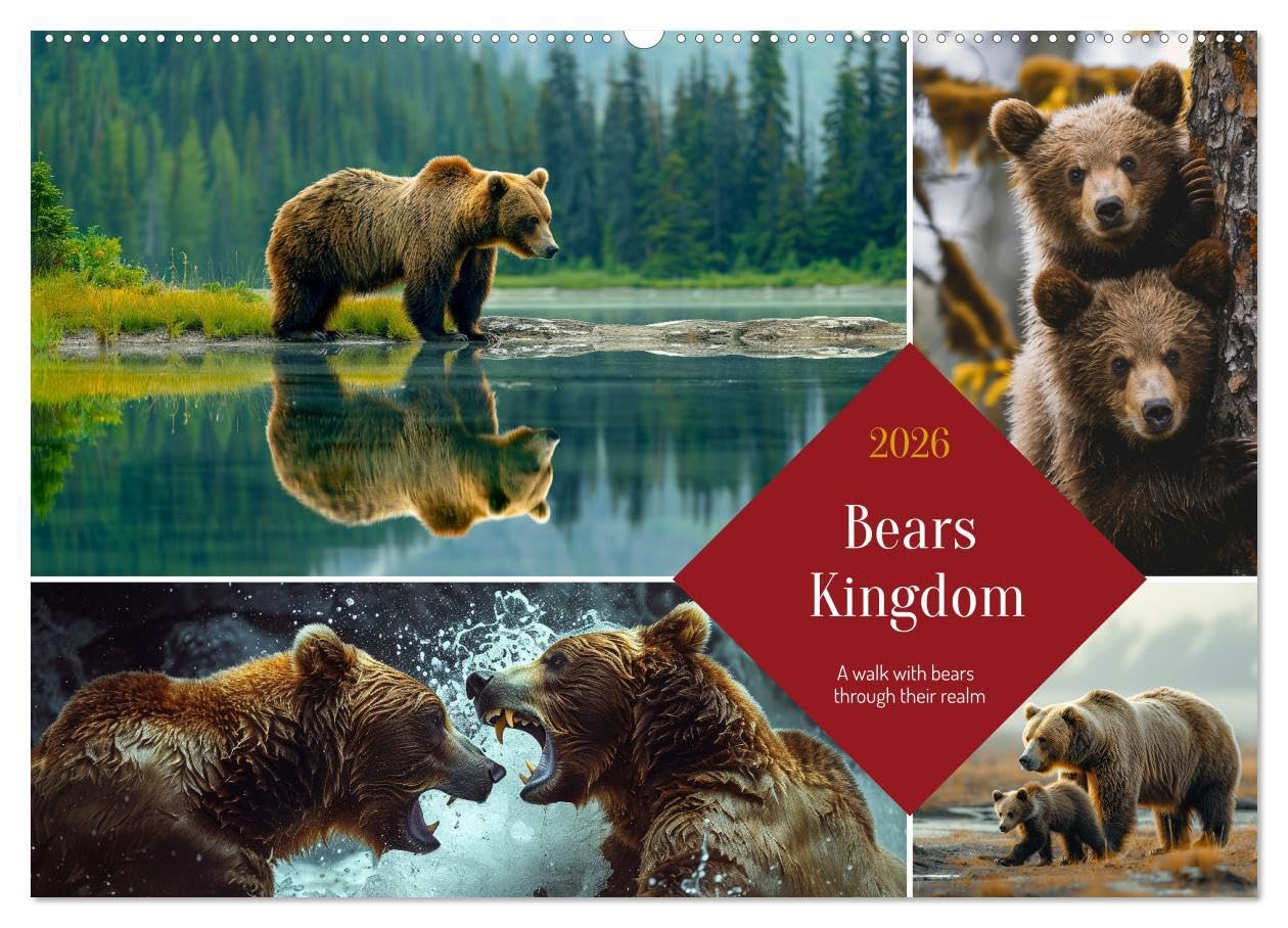 Bears Kingdom (Wall Calendar 2026 DIN A2 landscape), CALVENDO 12 Month Wall Calendar: Witness the life of the majestic kings of the forest