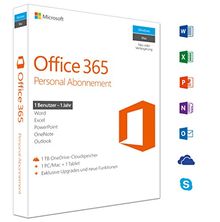 Microsoft Office 365 Personal multilingual | 1 Nutzer | Mehrere PCs / Macs, Tablets und mobile Geräte | 1 Jahresabonnement | Box