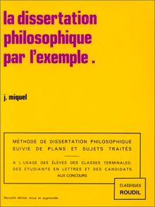 La dissertation philosophique pr l'exemple