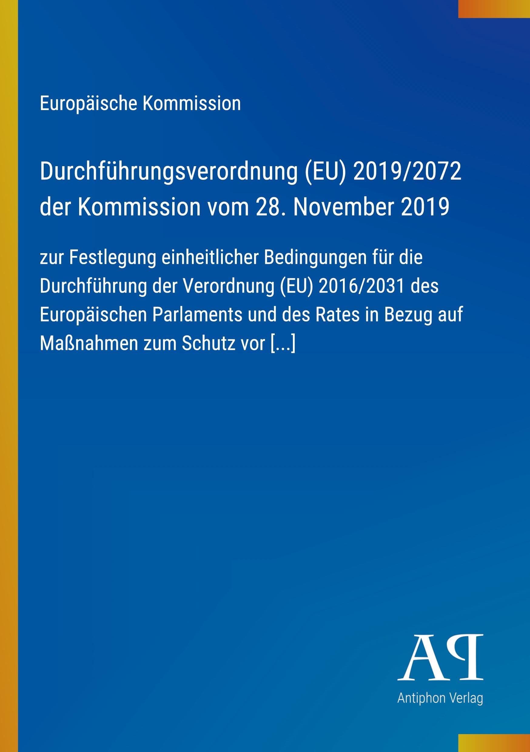 Durchführungsverordnung (EU) 2019/2072 der Kommission vom 28. November 2019