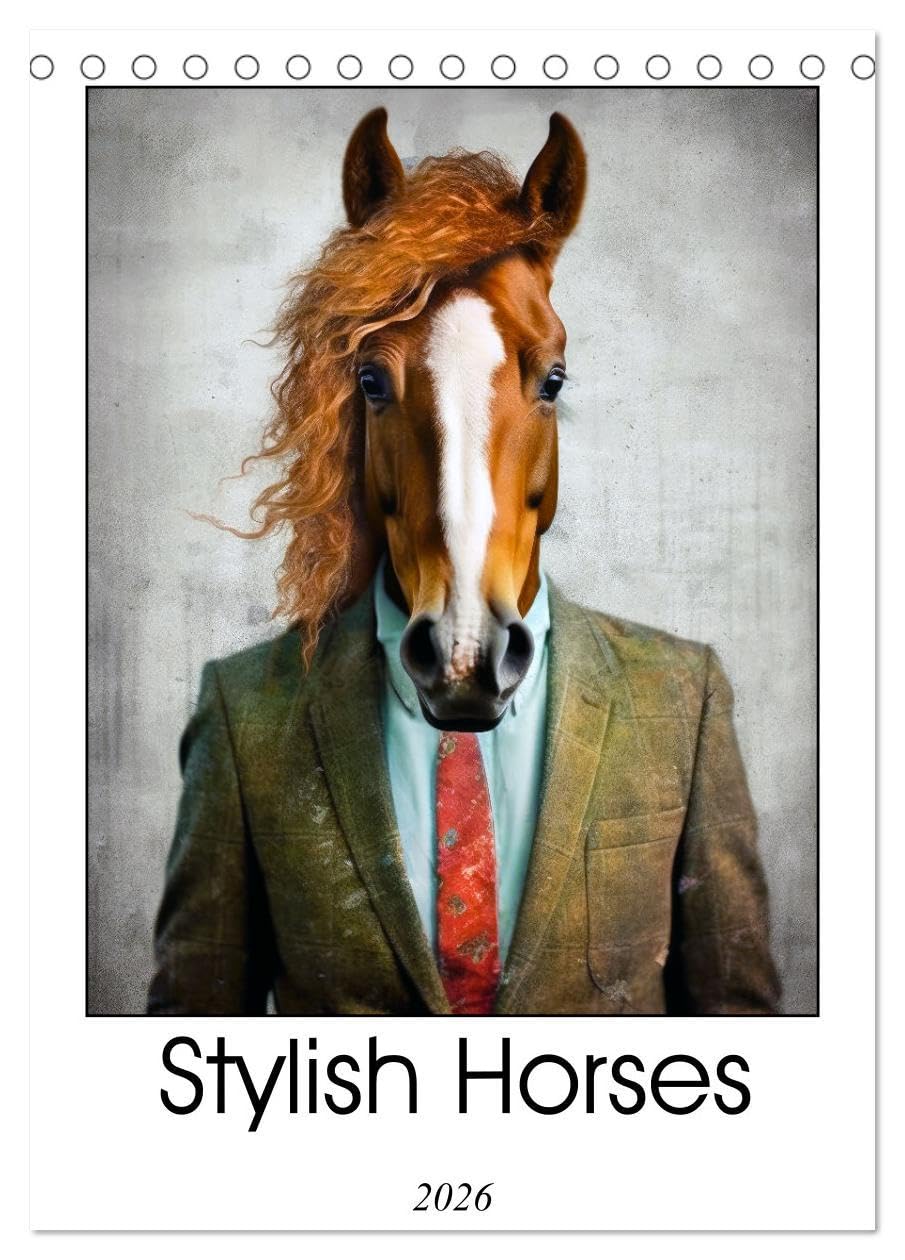 Stylish Horses (Desk Calendar 2026 DIN A5 portrait), CALVENDO 12 Month DeskCalendar: Discover a world where elegance meets equine grace, the Stylish ... embody the perfect blend of poise and whimsy.