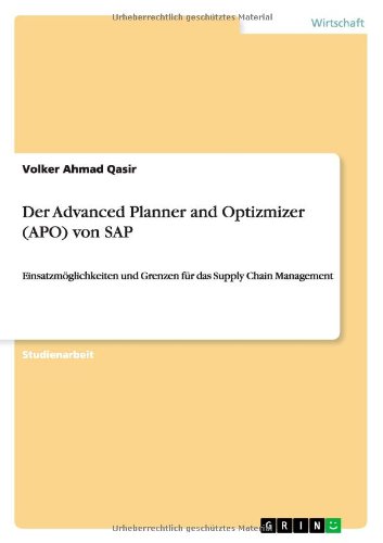 Der Advanced Planner and Optizmizer (APO) von SAP: Einsatzmöglichkeiten und Grenzen für das Supply Chain Management