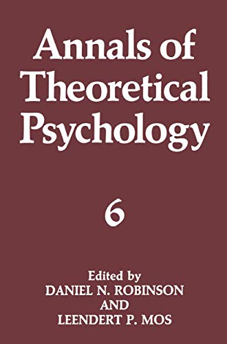 Annals of Theoretical Psychology (Annals of Theoretical Psychology, 6, Band 6)