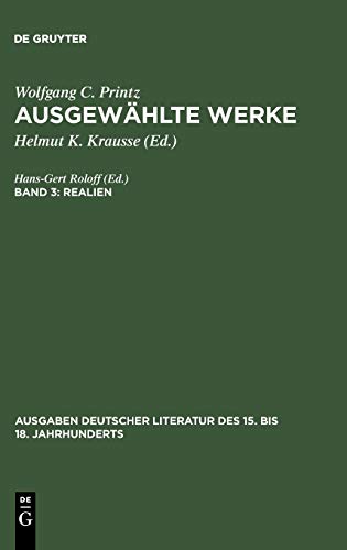 Realien (Ausgaben deutscher Literatur des 15. bis 18. Jahrhunderts, 144, Band 144)
