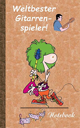 Weltbester Gitarrenspieler: Motiv Notizbuch, Notebook, Einschreibbuch, Tagebuch, Kritzelbuch im praktischen Pocketformat