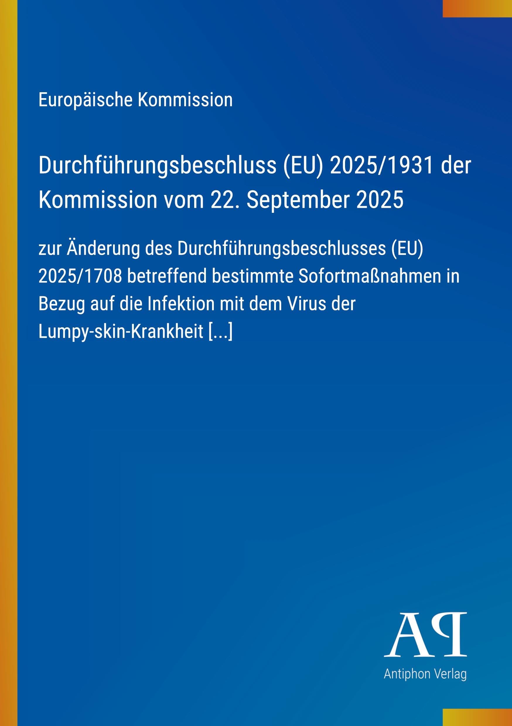 Durchführungsbeschluss (EU) 2025/1931 der Kommission vom 22. September 2025