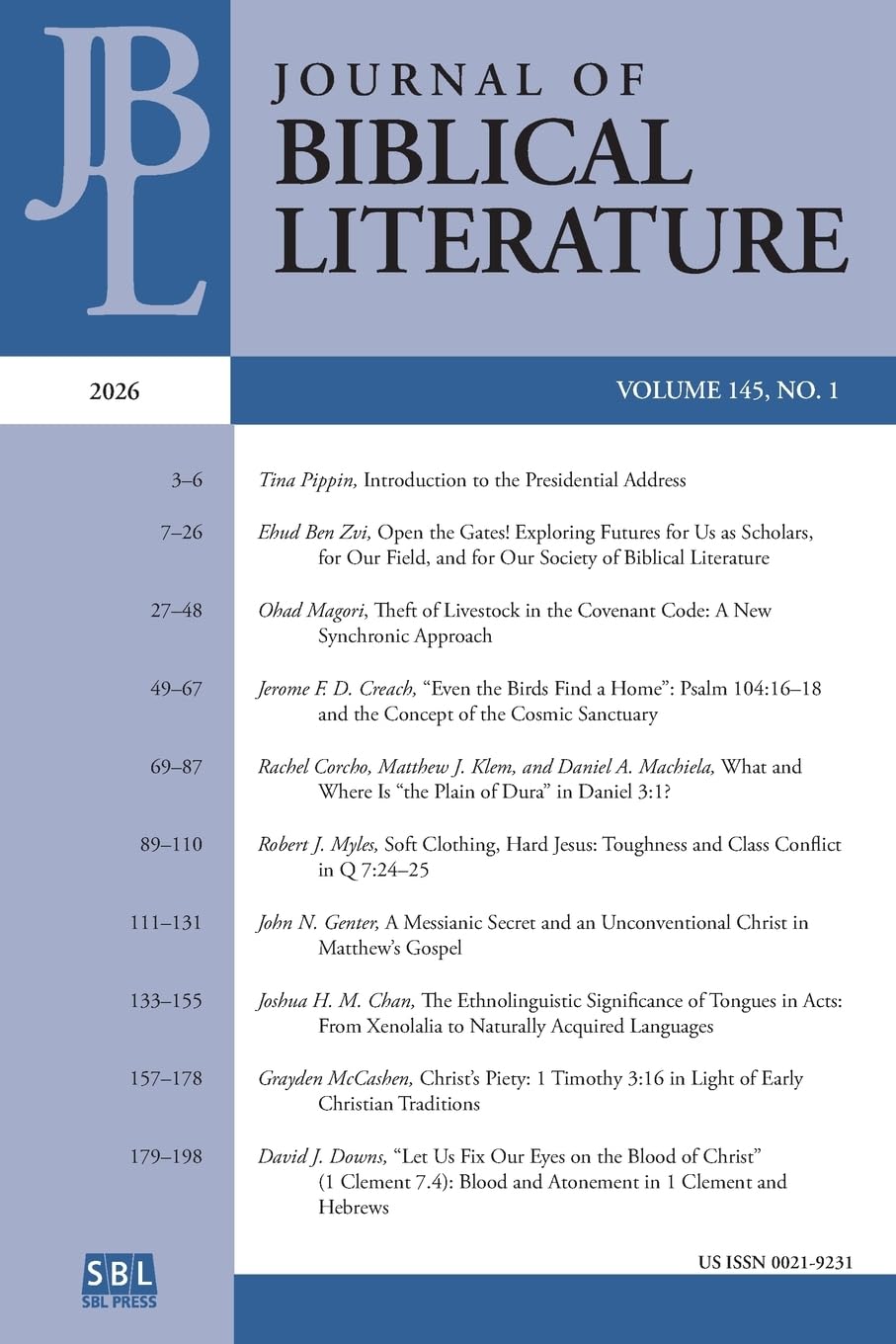 Journal of Biblical Literature 145.1 (2026)
