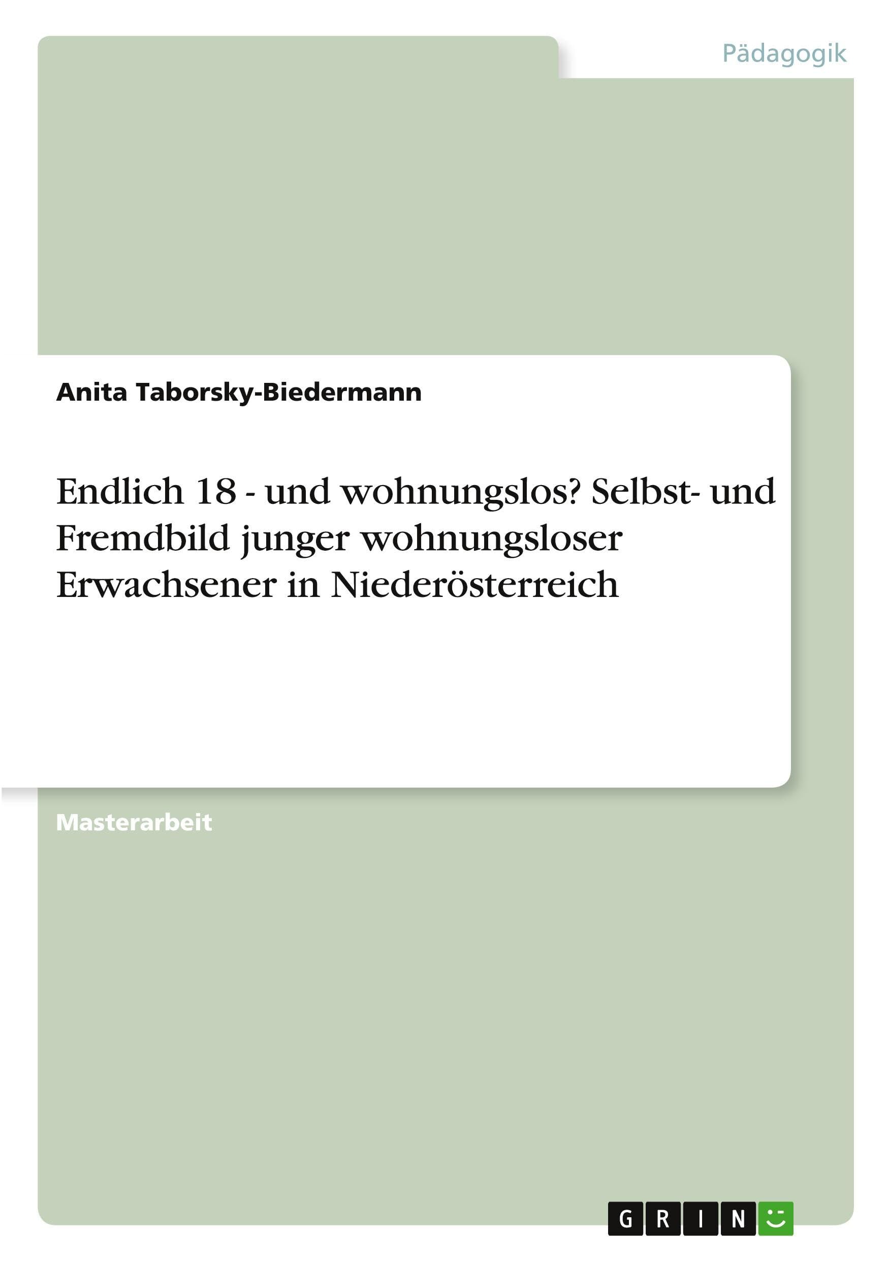 Endlich 18 - und wohnungslos? Selbst- und Fremdbild junger wohnungsloser Erwachsener in Niederösterreich