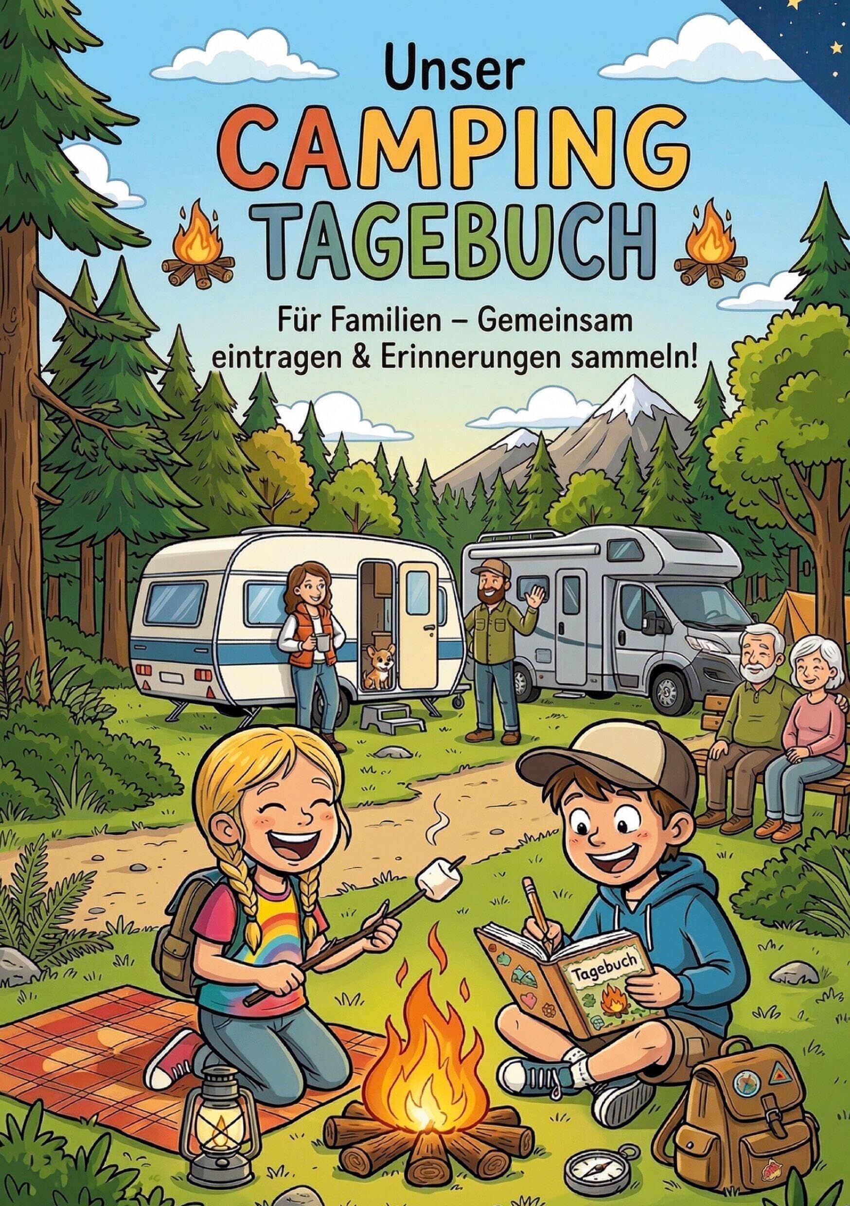 Unser Camping Tagebuch: Interaktives Reisetagebuch - für Familien