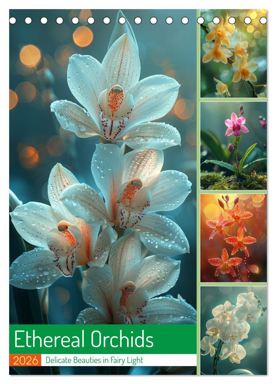 Ethereal Orchids (Desk Calendar 2026 DIN A5 portrait), CALVENDO 12 Month DeskCalendar: An artistic journey through the world of orchids