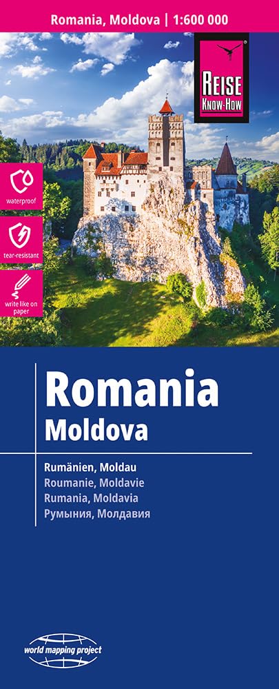 Reise Know-How Landkarte Rumänien, Moldau / Romania, Moldova (1:600.000): reiß- und wasserfest (world mapping project)