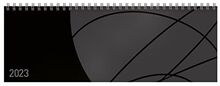 Tischquerkalender Professional Colourlux schwarz 2023: 1 Woche 2 Seiten; Bürokalender mit nützlichen Zusatzinformationen; Format: 29,8 x 10,5 cm