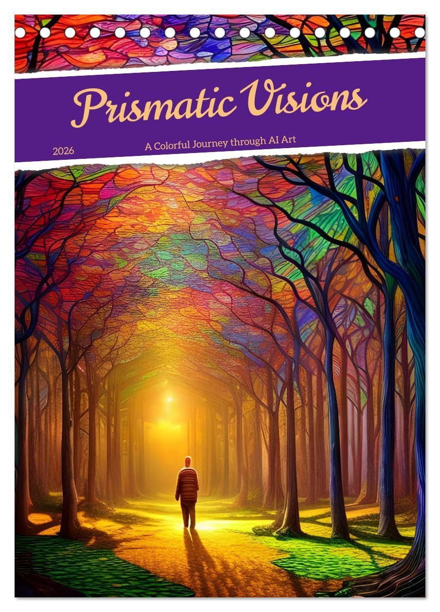 Prismatic Visions (Desk Calendar 2026 DIN A5 portrait), CALVENDO 12 Month DeskCalendar: A Colorful Journey through AI Art