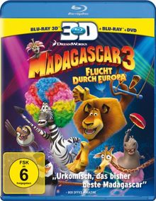 Madagascar 3 - Flucht durch Europa (+ Blu-ray + DVD) [Blu-ray 3D] von Darnell, Eric, McGrath, Tom | DVD | Zustand sehr gut