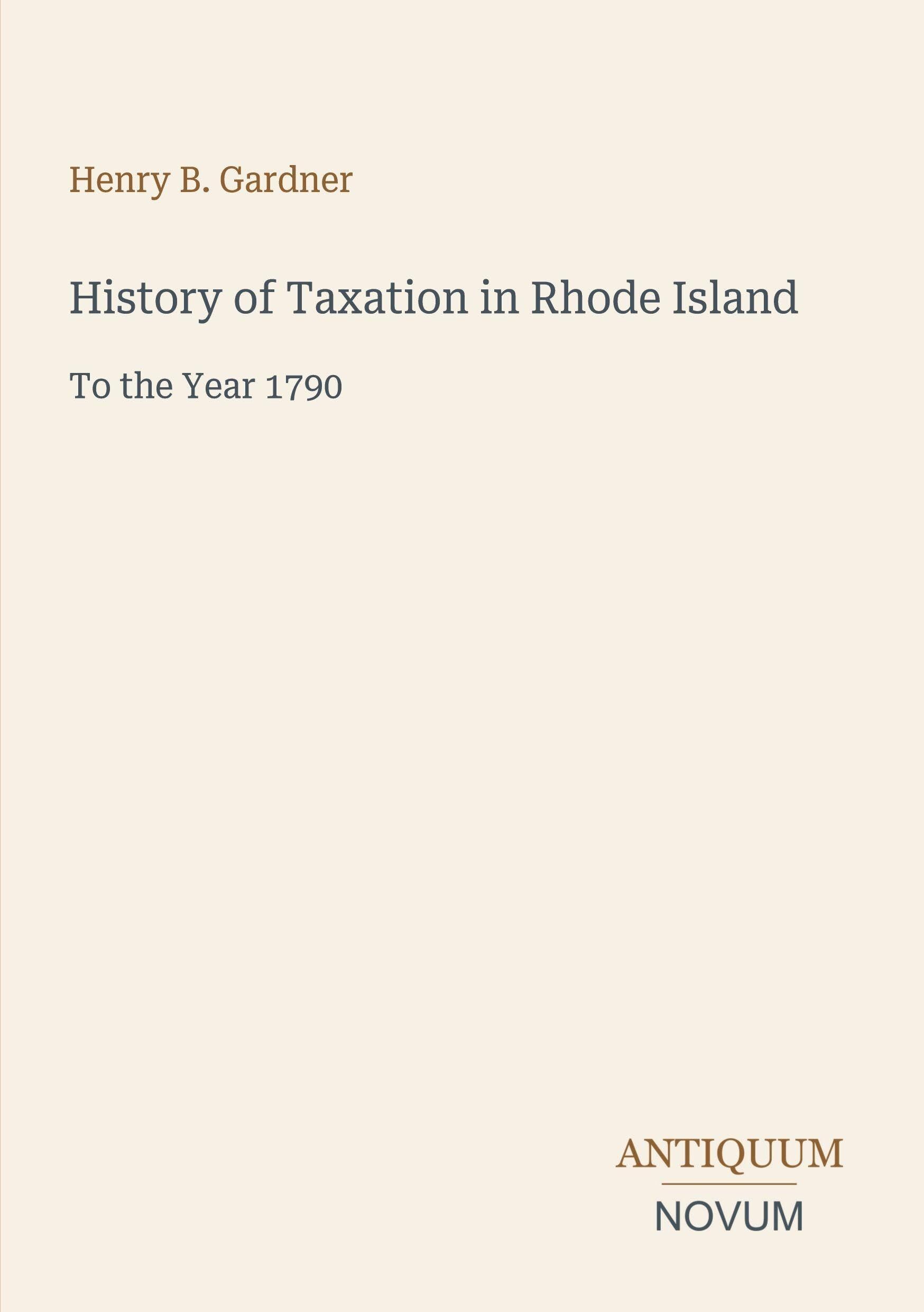 History of Taxation in Rhode Island