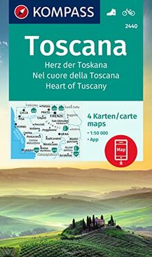 KOMPASS Wanderkarte 2440 Toscana, Herz der Toskana, Nel cuore della Toscana, Heart of Tuscany: 1:50000