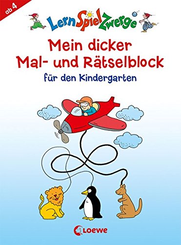 Mein dicker Mal- und Rätselblock für den Kindergarten (LernspielZwerge - Sammelblock)