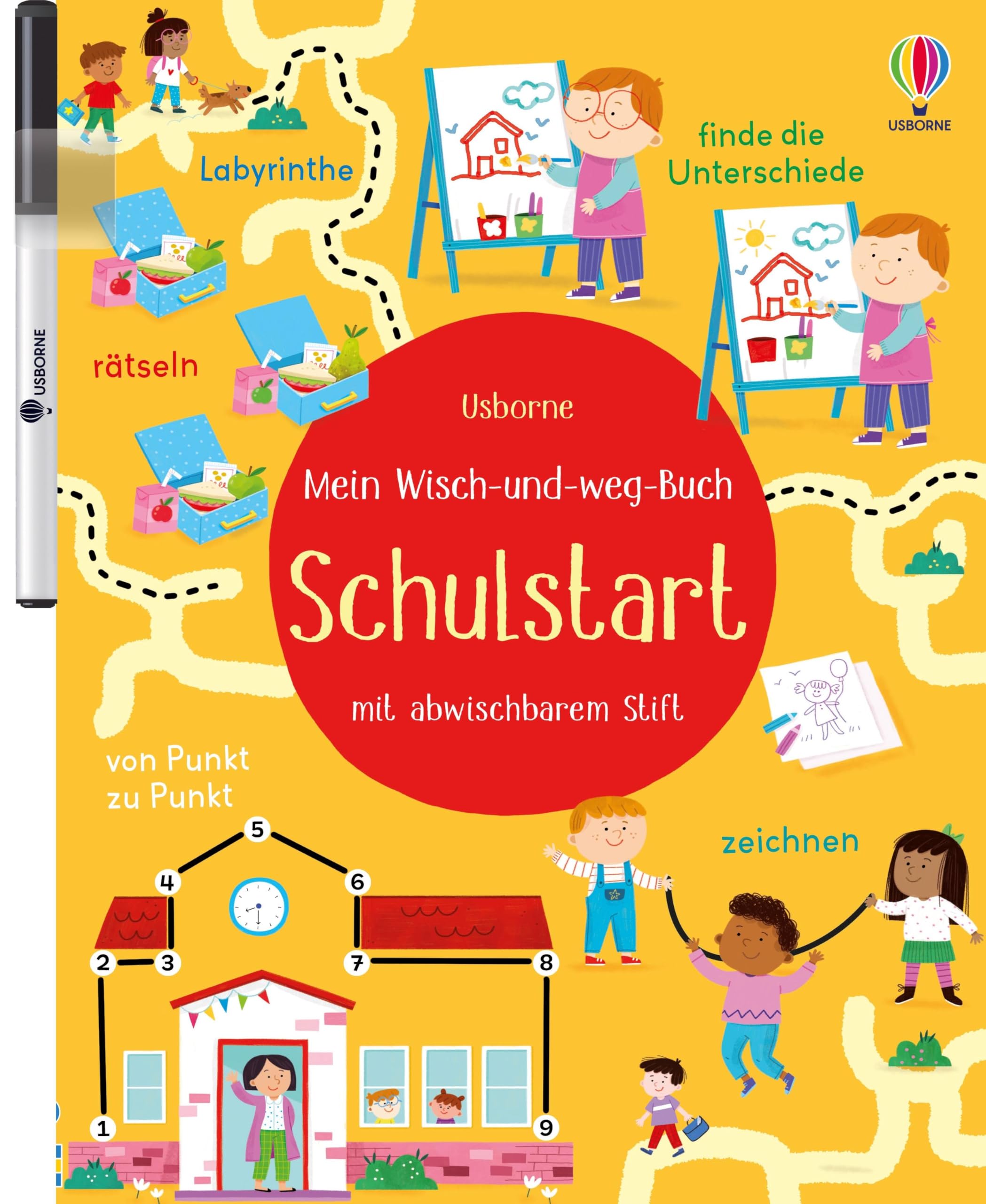 Mein Wisch-und-weg-Buch: Schulstart: mit abwischbarem Stift – Zähl-, Zuordnungs- und Schwungübungen für Kinder ab 4 Jahren