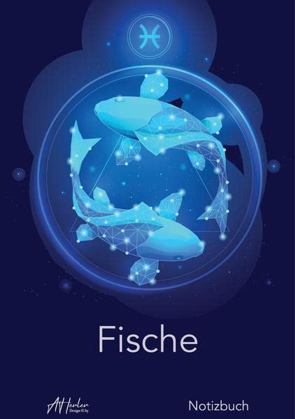 Sternzeichen Fische Notizbuch | Designed by Alfred Herler: Liniertes Notizbuch mit mit 150 Seiten in edlem Astrologie-Design zum niederschreiben ... Notizen, persönlichen Gedanken und Ideen