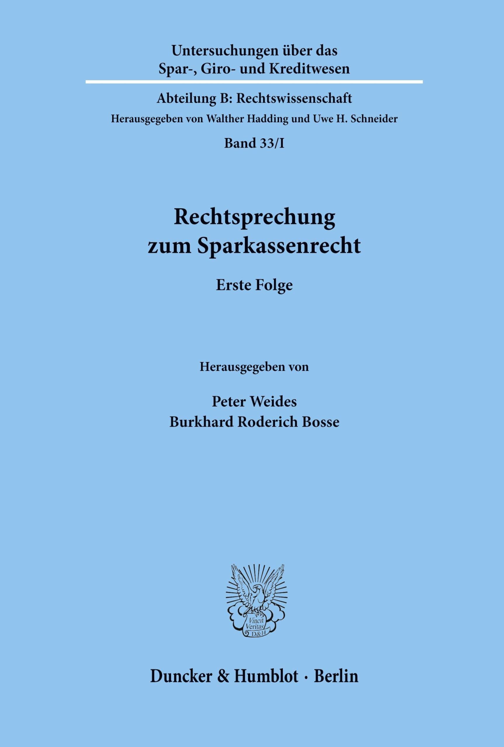 Rechtsprechung zum Sparkassenrecht.