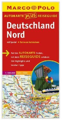 Marco Polo Autokarte plus Reiseguide Deutschland Nord 1:500 000