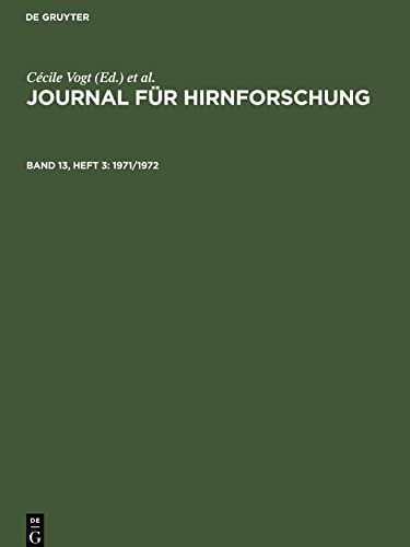Journal für Hirnforschung, Band 13, Heft 3, Journal für Hirnforschung (1971/1972)