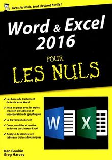 Word & Excel 2016 pour les nuls