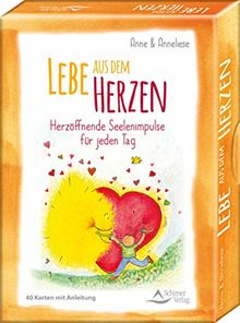 SET - Lebe aus dem Herzen: Herzöffnende Seelenimpulse für jeden Tag - 40 Karten mit Anleitung