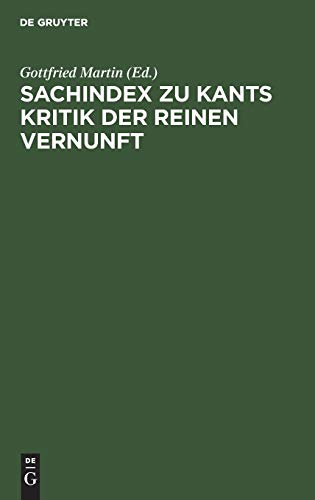 Sachindex zu Kants Kritik der reinen Vernunft