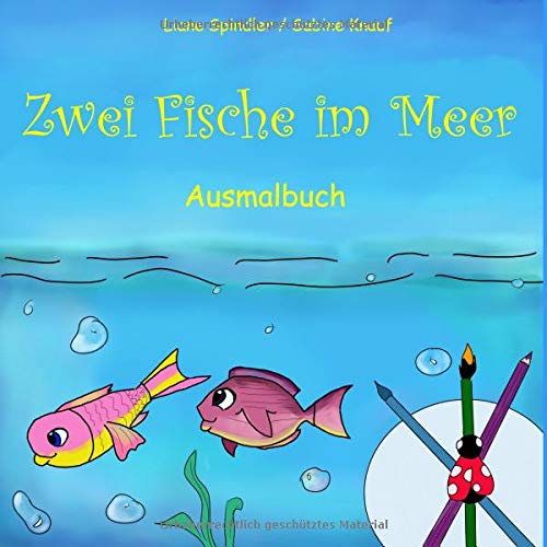 Zwei Fische im Meer: Ausmalbuch