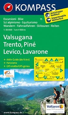 Valsugana - Trento - Piné - Levico - Lavarone: Wanderkarte mit Aktiv Guide, Panorama, Radwegen und alpinen Skirouten. GPS-genau. 1:50.000