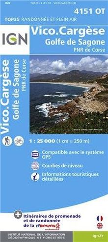 Korsika Vico - Cargèse - Golfe de Sagone 1 : 25 000 (Ign Map)