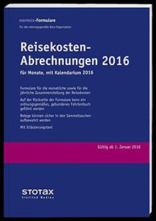 Reisekosten-Abrechnungen 2016 mit Kalendarium