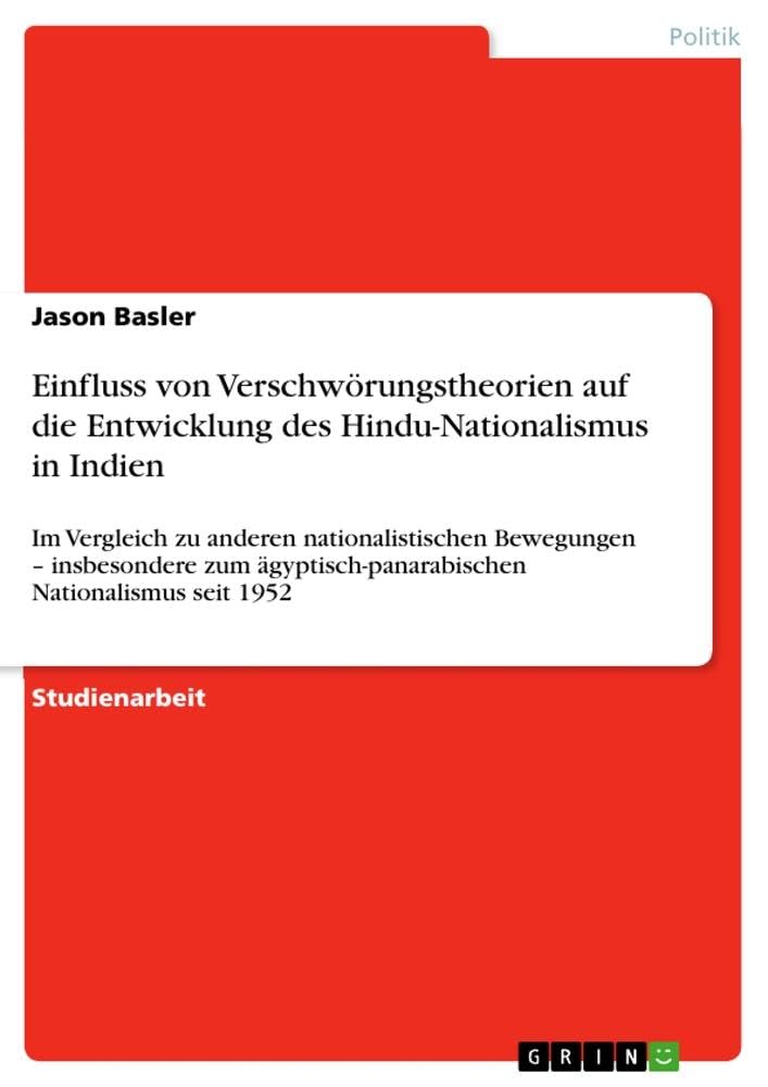 Einfluss von Verschwörungstheorien auf die Entwicklung des Hindu-Nationalismus in Indien: Im Vergleich zu anderen nationalistischen Bewegungen ¿ ... Nationalismus seit 1952