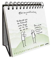 @kriegundfreitag Postkartenkalender 2024: Wochenkalender mit philosophischen, intelligenten und humorvollen Cartoons