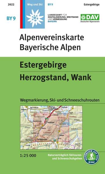 Estergebirge, Herzogstand, Wank: Wegmarkierung, Ski- und Schneeschuhrouten (Alpenvereinskarten)