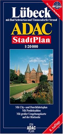 ADAC Stadtpläne, Lübeck mit Bad Schwartau: Mit Bad Schwartau und Timmendorfer Strand. Mit City- und Durchfahrtsplan. Mit Postleitzahlen. Mit großer Umgebungskarte