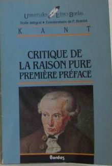 CRITIQUE DE LA RAISON PURE (Univ.Lettres Philo)