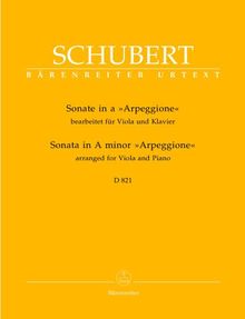 Sonate für Viola und Klavier a-Moll D 821 "Arpeggione". Spielpartitur(en), Stimme(n)