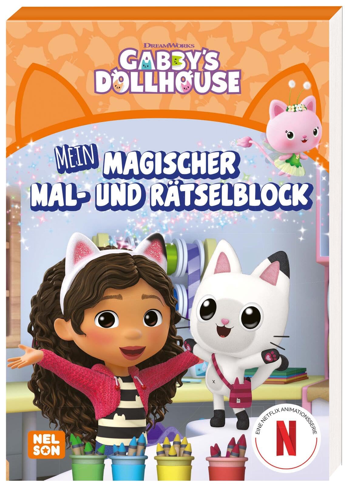 Gabby's Dollhouse: Mein magischer Mal- und Rätselblock: Mit vielen Rätseln und Ausmalseiten | Beschäftigungsblock für Kinder ab 3 Jahren