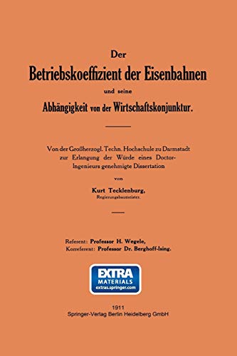 Der Betriebskoeffizient der Eisenbahnen und seine Abhängigkeit von der Wirtschaftskonjunktur (German Edition)