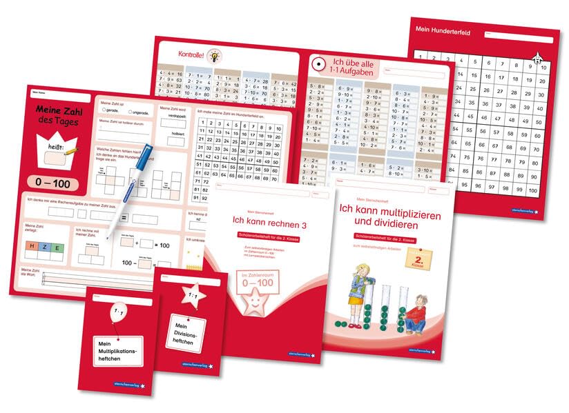 Meine Lernbox 2 - Mathematik - Fit für das 2. Schuljahr: Übungsmaterialien 2. Klasse für zu Hause und im Unterricht