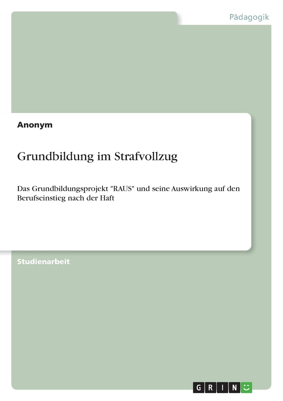 Grundbildung im Strafvollzug: Das Grundbildungsprojekt RAUS und seine Auswirkung auf den Berufseinstieg nach der Haft