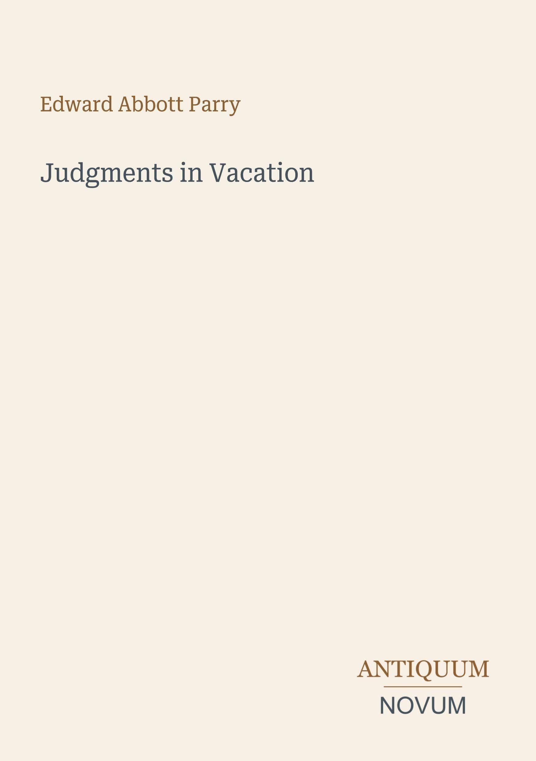 Judgments in Vacation