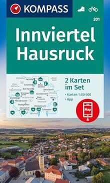 KOMPASS Wanderkarten-Set 201 Innviertel, Hausruck (2 Karten) 1:50.000: inklusive Karte zur offline Verwendung in der KOMPASS-App. Fahrradfahren.